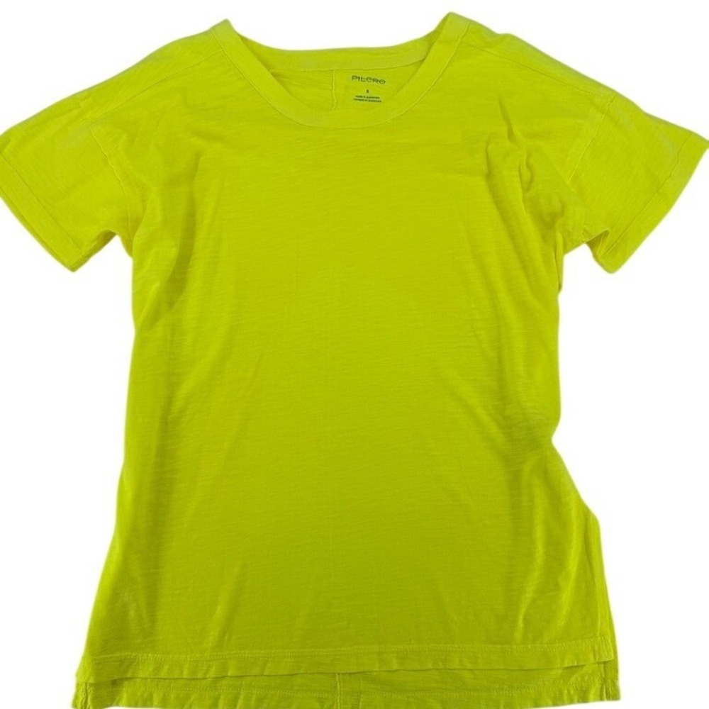 Pilcro Neon Yellow Tee Small Crewneck Cotton Anthropologie NWOT